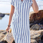 Brianna | Elegant Cotton Striped Dress