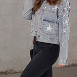 Bead Detail Denim Jacket