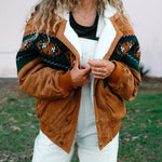 Lapel Long Sleeve Velvet Jacket