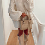 Margovil Drop Shoulder Plain Casual Pullover Sweater