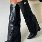 Alexa | WOMEN'S LEATHER THIGH-HIGH BOOTS WITH BUCKLE