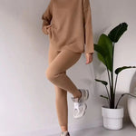 Nadorine Chic Turtleneck Top and Slim Trousers Two-piece Set