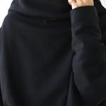 Urban Black&Gray High-Neck Long Sleeve Oversize T-Shirt