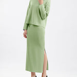 Nadorine Women's Casual Loose Fashion Long Skirt Two-piece Set