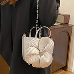 Flower Shape Pleated Split-Joint Bags Crossbody Bags Handbags Tote Bags