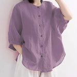 Nadorine Lantern Sleeve Retro Loose Shirt for Women Casual Work Office Loose Fit 2026 | Under