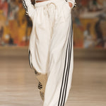 Sporty Off-the-shoulder Long-sleeved Top And Pants Set