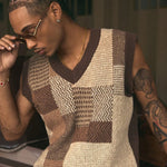 KZZ Unisex Retro Knitted Vest
