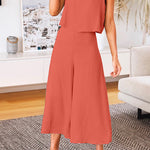 Margovil Crewneck Tank Top Wide Leg Cropped Pants Set