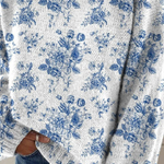Marina | Artistic floral print turtleneck sweater