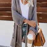 Knit Open-Front Split Cardigan