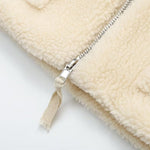 Teddy Fleece Jacket Cozy High Collar Zip-up Coat Fuzzy Winter Outwear with Pockets