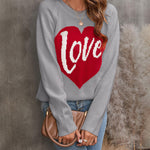 Loose Loving Letters Round Collar Long-sleeved Sweater