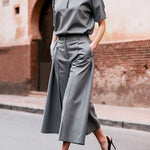 Loose Short Sleeves Solid Color Zipper V-Neck Blouses&Shirts Tops