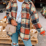 Flannel Shirt Long Sleeve Button Up Ladies Plaid Jackets
