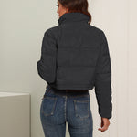Short Puffer Jacket Stands Up Zipper Outerwear