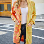 Leopard Stitching Sweater Knit Sweater Cardigan