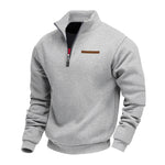 KZZ Men's Solid Half Zip Up Sweatshirt Loose Casual Long Sleeve