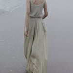 High Waist Drape Wide Leg Pants