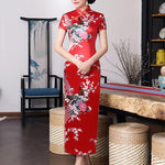 Floral Printed Split-Side Long Cheongsams