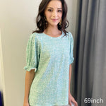 Nadorine Casual Floral Print Smocked Puff Sleeve Shirts