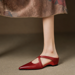 Carmela | Pointed Mules with Crossed Straps