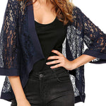 Nadorine Women's 3/4 Sleeve Sheer Cardigan