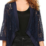 Nadorine Women's 3/4 Sleeve Sheer Cardigan