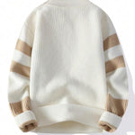 KZZ Men's Geometric Pattern Pullover Sweater