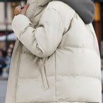 KZZ Men's Thickened Windproof Winter Jacket - Cold-Resistant Warm Fleece Lined Hooded Coat