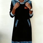 Alexa | Cozy Contrast Hooded Dress