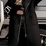 Amelia | Chic Hooded Coat with Knit Details