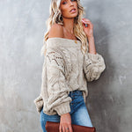 Off Shoulder Loose Knitwear Sweater