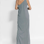 Elegant Solid Color One Shoulder Maxi Dress