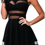 Sexy Mesh Mini Skater Dress - Nadorine (Us Only)