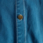 Exquisite Fashionable Front Button V-neck Short-sleeved Outer Cover Organza Blue Denim Maxi Dress