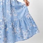 Alora | Floral Print Tassel Tie Midi Dress