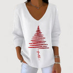 Alina | Festive V-Neck Holiday Charm Long-Sleeve Top