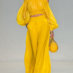 Elegant Urban Style Halter-neck Chiffon Top And Wide-leg Pants Set