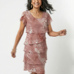 Aria | Soft Motif Tier Knee Length Dress