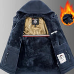 KZZ Men's Heavyweight Double Sided Fleece Jacket with Full Zip Closure & Hood Thick Winter Warm Coat