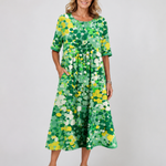 ELENA™ - ELEGANT FLORAL SUMMER MIDI DRESS