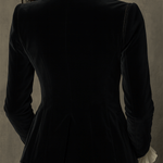 Chic Black Velvet Blazer with Embroidery