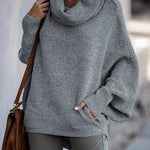 Margovil Cowl Neck Batwing Sleeves Loose Sweater
