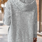 Grey Tummy Coverage Geometric Print Long Sleeve Hooded Cardigan