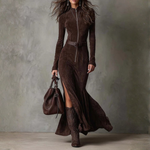 Aniyah | Alessia Long Suede Dress