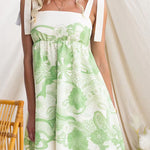 Margovil Bow Shoulder Floral Print Mini Cami Dress