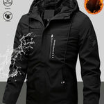 KZZMen's Heavyweight Full-Zip Hooded Jacket Windproof High-Quality Coat