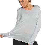 Long Sleeve Open Back Workout Tops from Nadorine (Us Only)