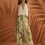 Solange™ | Halter Neck Blouse Floral Wide Leg Set